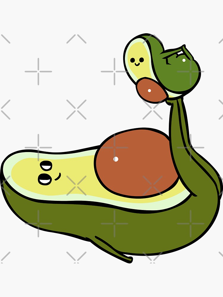 Acroyoga With Baby Avocado Sticker For Sale By Huebucket Redbubble