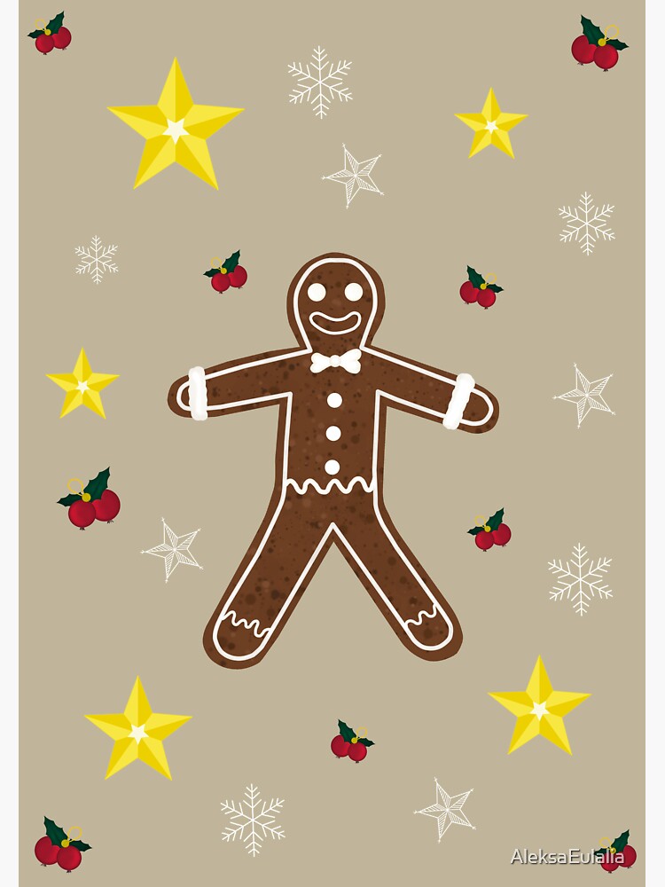 Christmas Gingerbread Man Sticker For Sale By Aleksaeulalia Redbubble