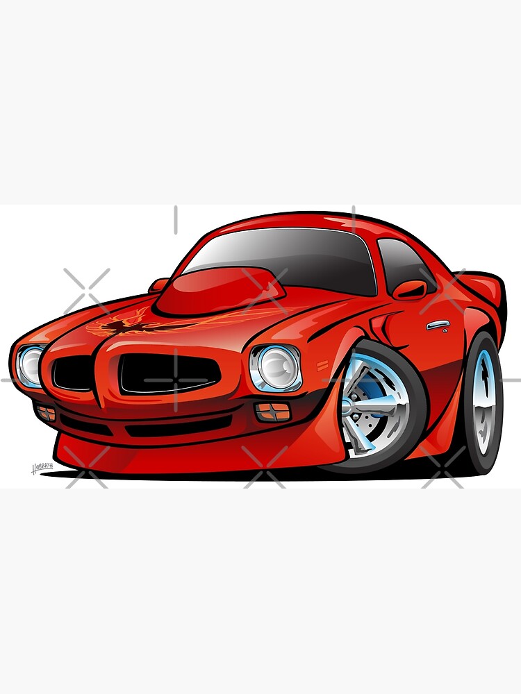 Classic Seventies American Muscle Car Cartoon Art Print By Hobrath Redbubble