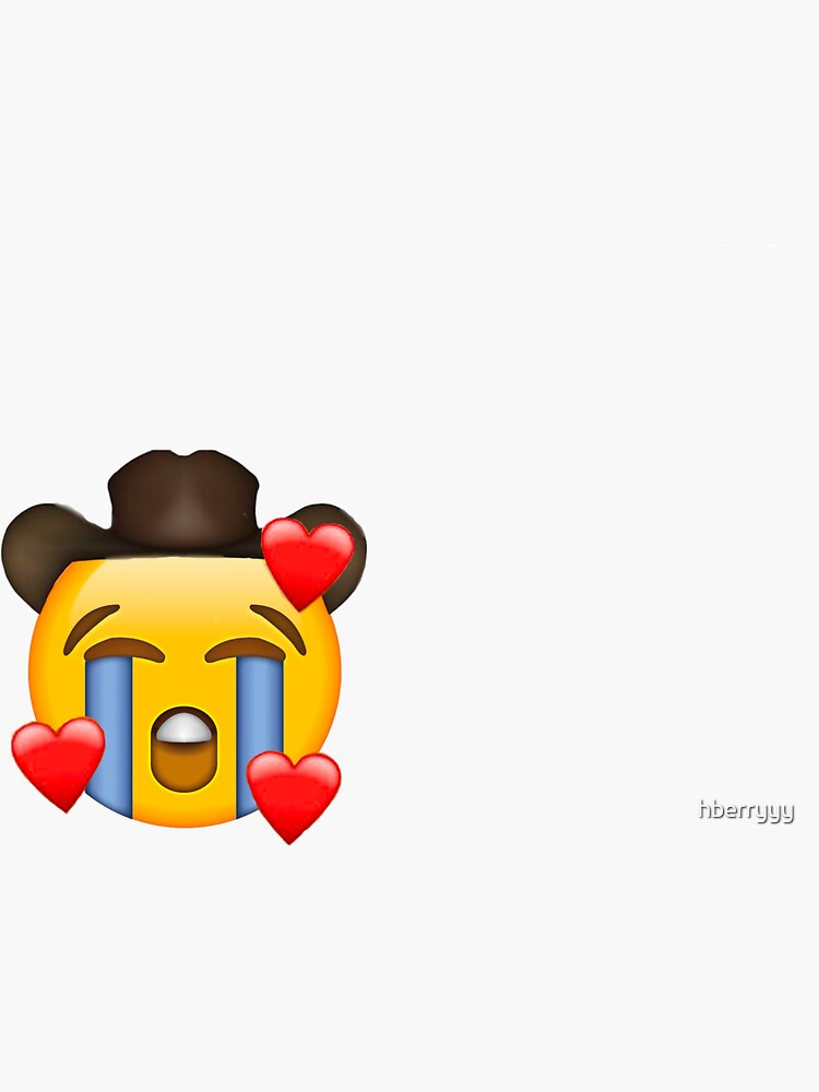 Crying Cowboy Heart Emoji Sticker For Sale By Hberryyy Redbubble