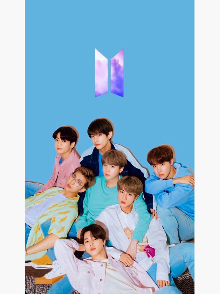 Bts With Galaxy Logo Sticker For Sale By Mikrokosmos Redbubble