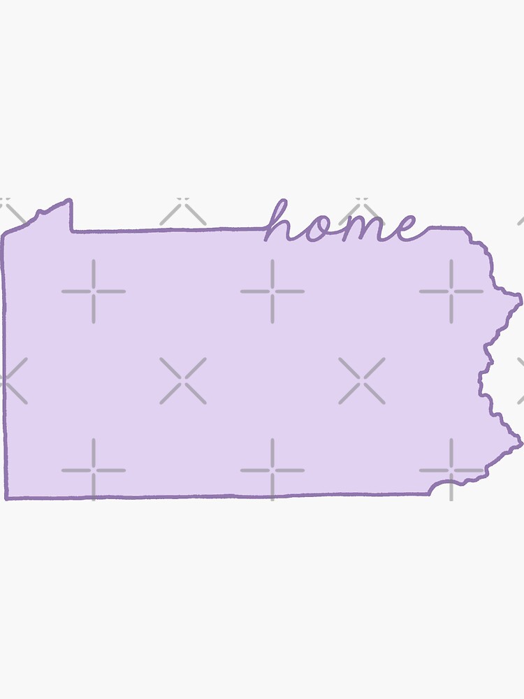 Pennsylvania Home State Outline Purple Sticker By Jamiemaher15