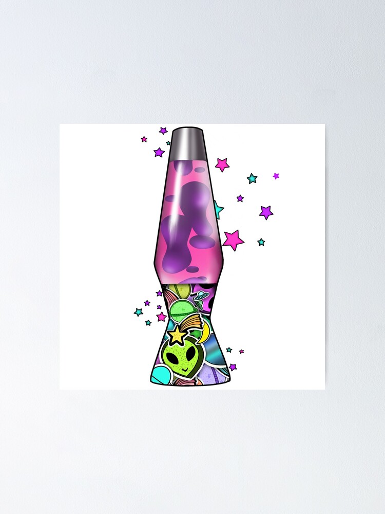 Sticker Covered Lava Lamp Poster For Sale By Mikalasousa Redbubble