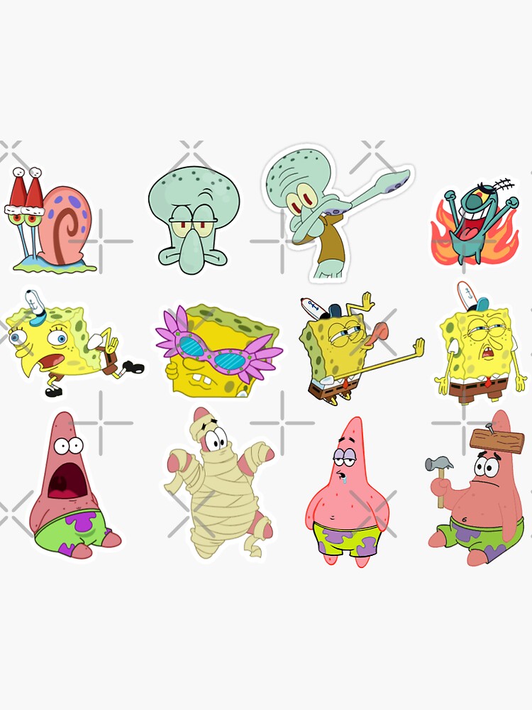 Spongebob Sticker Pack Sticker For Sale By Mikelazv Redbubble