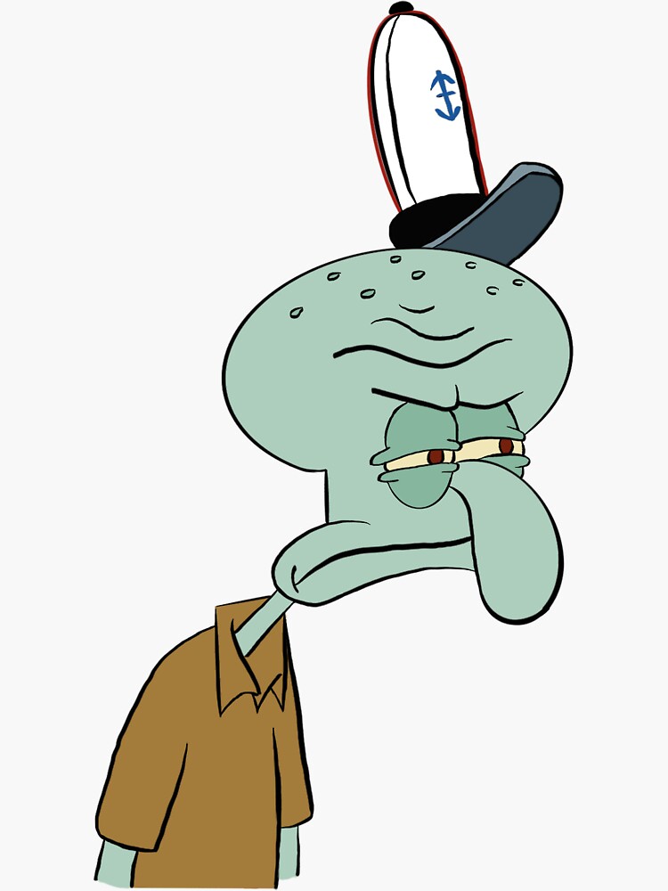 Squidward Sticker For Sale By Carissariley Redbubble