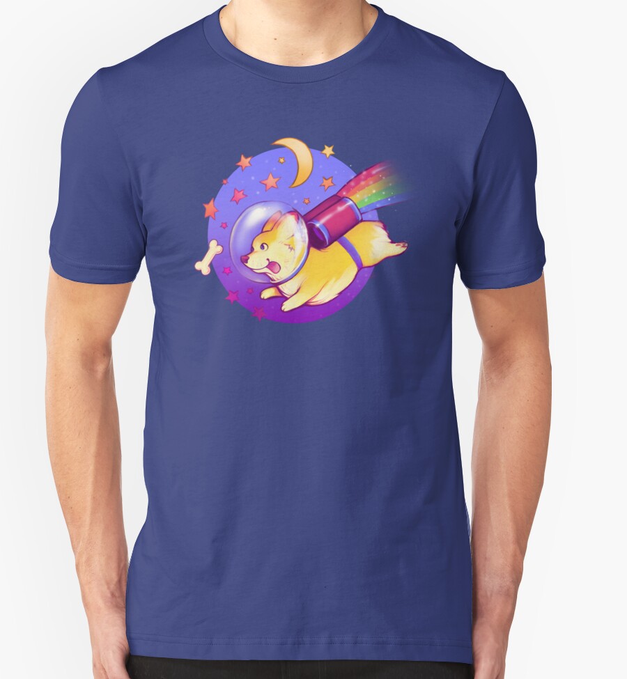 corgi in space shirt