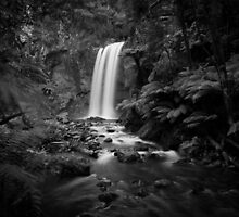 Otway waterfall - black and white presentation by Stephen Colquitt