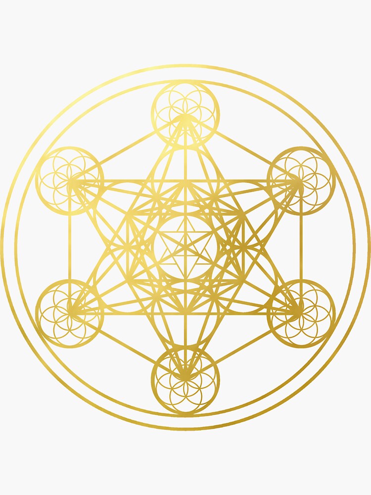 Metatrons Cube Gold Sacred Geometry Mandala Esoteric Symbol Kabbalah