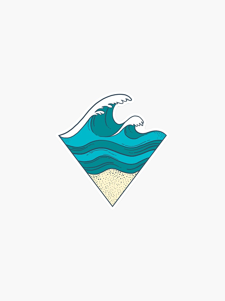 Ocean Wave Sticker Sticker For Sale By Stickermaker Redbubble