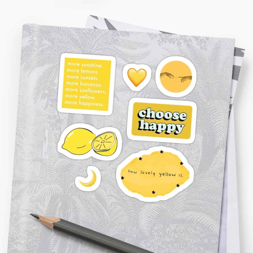 Yellow Aesthetic Sticker Set Sticker By Aesthetics4you Redbubble