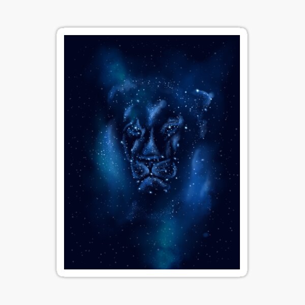 Lion Space Nebula Sticker By Gre3nart Redbubble