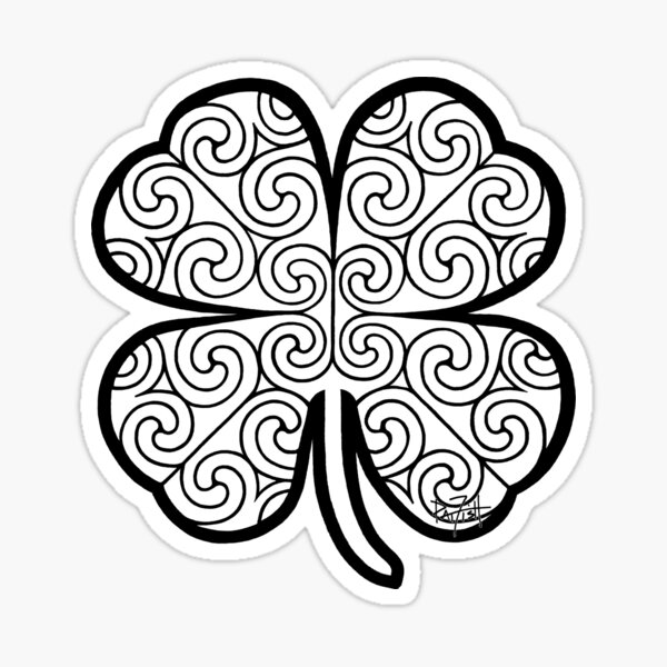 Lucky Celtic Clover Irish Spiral Charm Sticker For Sale By Patfish