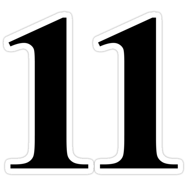 Number 11 In Black Times New Roman Serif Font Typeface Sticker | Images ...