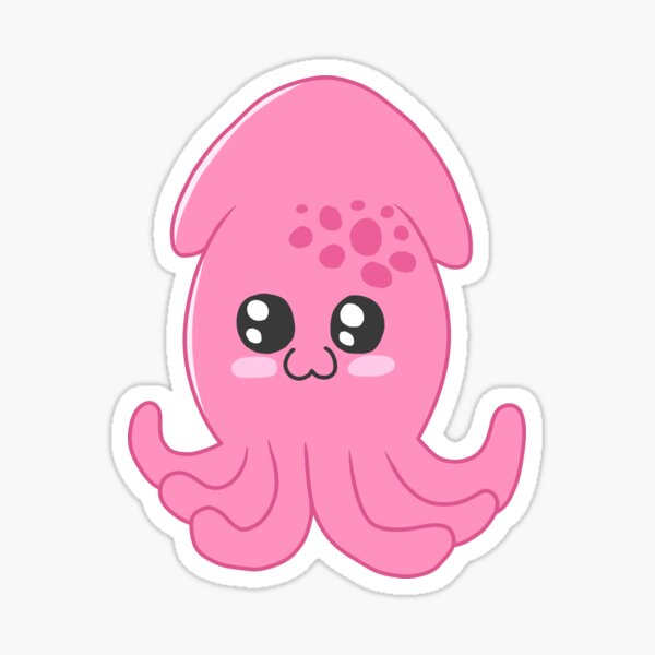 Cute Squid Sticker For Sale By Muffleschan Redbubble