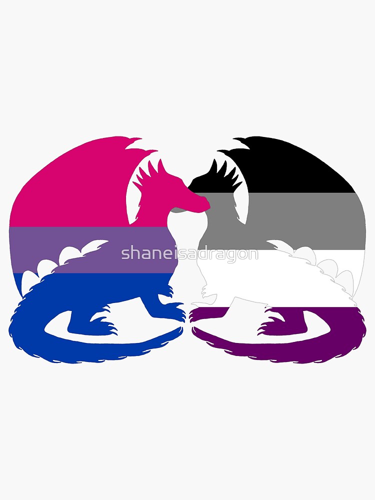 Bi Ace Pride Dragons Sticker By Shaneisadragon Redbubble