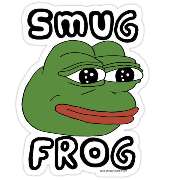 Pepe Sticker Smug Frog Collection Stickers By Pepe Princess Redbubble