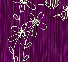 Purple Flowers iPhone Case by Anastasiia Kucherenko