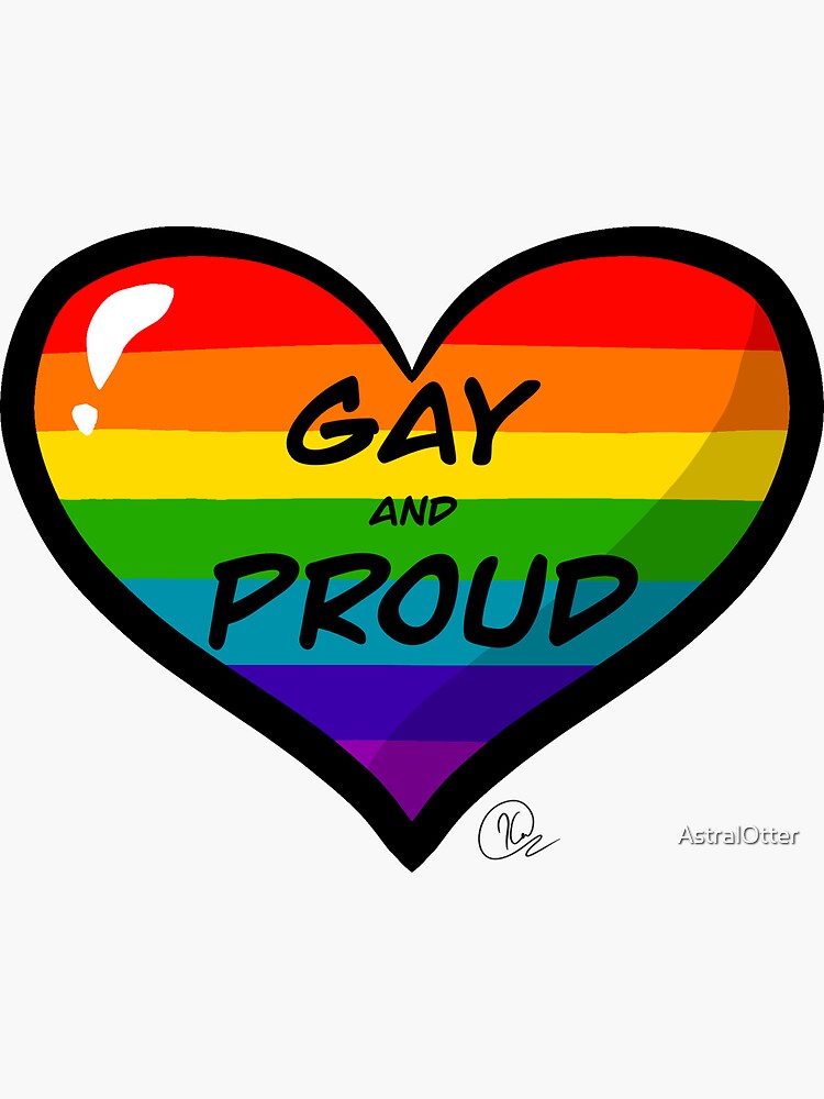 Gay Pride Heart Sticker By Astralotter Redbubble