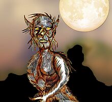 Wolfman and Full Moon by Grant Wilson