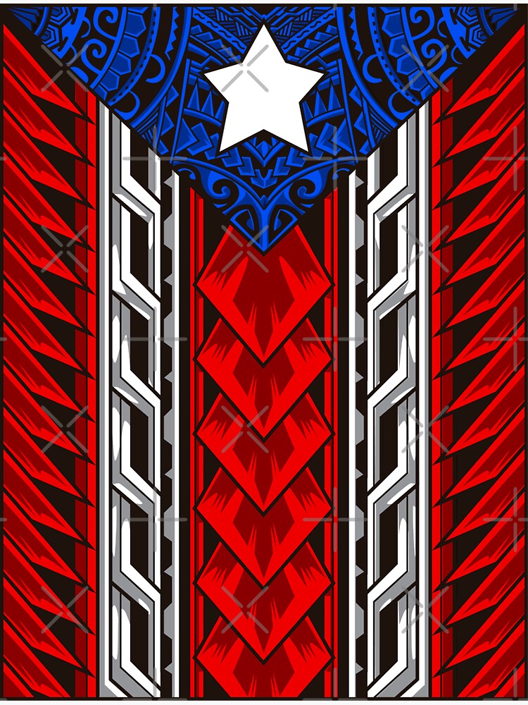 Puerto Rican Tribal Flag Modern Boricua Sticker For Sale By