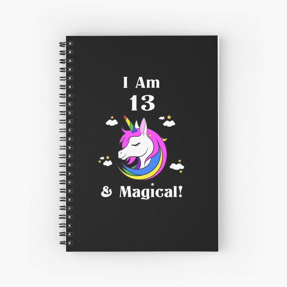 Cuaderno de espiral Tengo 13 y unicornio mágico lindo 13 regalos de