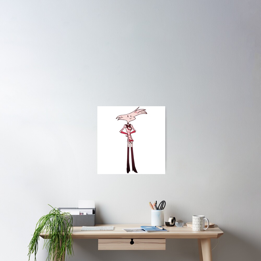 Tiny Chibi Simple Angel Dust Sticker Poster By Ellalune Redbubble