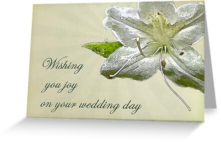 Wedding Wishes Card White Azalea by MotherNature