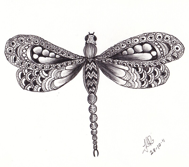 &quot;ZenTangle Dragonfly &quot; by Kerryn Rowe | Redbubble