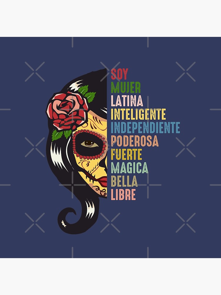 Soy Mujer Latina Chingona Red Rose In Hair Inspirational Quote Throw