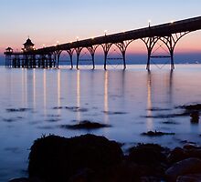 Clevedon Pier at twilight by Robert Down
