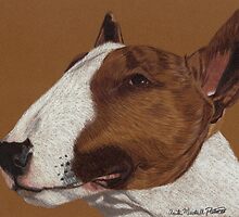 Bull Terrier Vignette by Anita Meistrell Putman