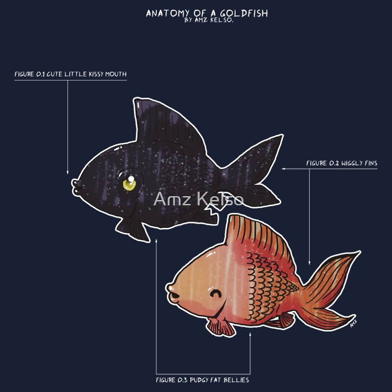 "Anatomy of a Goldfish" One Piece - Short Sleeve by Amz Kelso | Redbubble