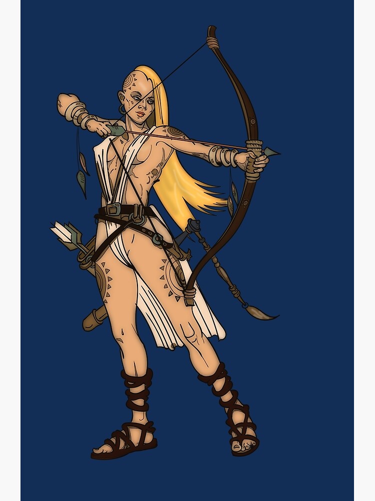 Drawing Of An Ancient Greek Myths Amazons Woman Poster For Sale By IvonDesign Redbubble