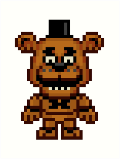 Five Nights At Freddys Freddy Fazbear Mini Pixel Art Prints By Geekmythology Redbubble 