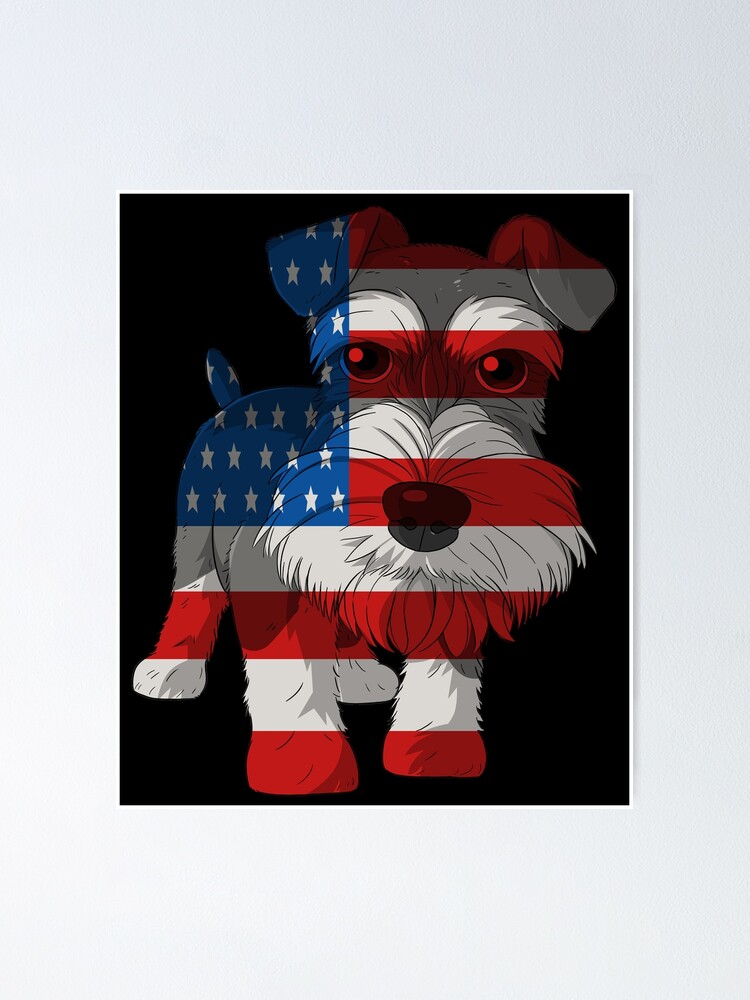 Miniature Schnauzer 4th Of July Patriotic Uncle Sam Poster By