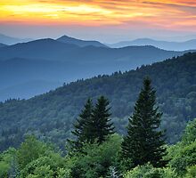 Fire in the Mountains - Blue Ridge Parkway NC Landscape by Dave Allen