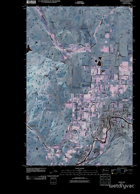 "USGS Topo Map Washington State WA Omak 20110503 TM Inverted" Posters