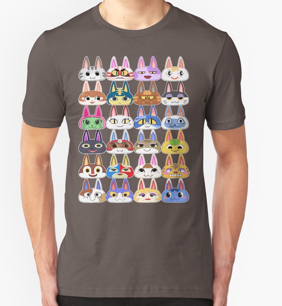 "Animal Crossing Cat Villager Heads" T-Shirts & Hoodies by thesmai