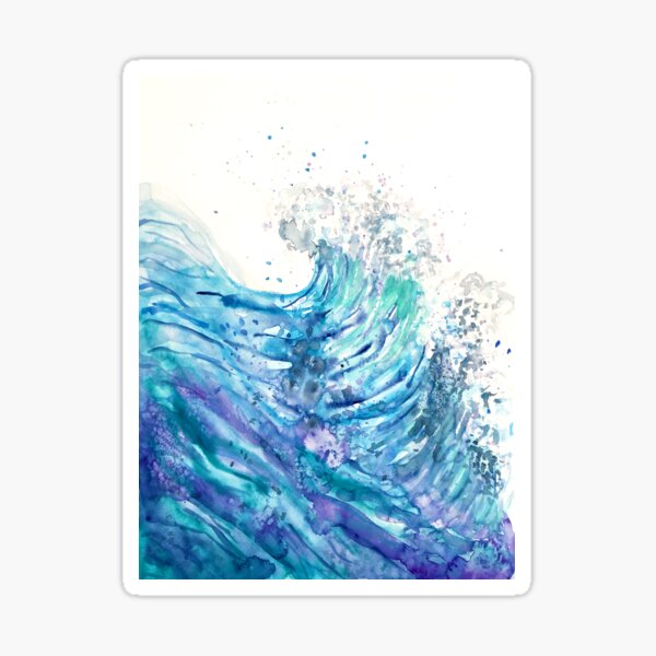 Ocean Wave Sticker For Sale By Artsome Design Redbubble