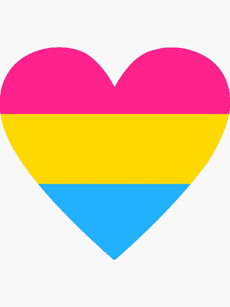 Pan Heart LGBT Pansexual Gay Pride Pan Sticker By Lilettu Redbubble