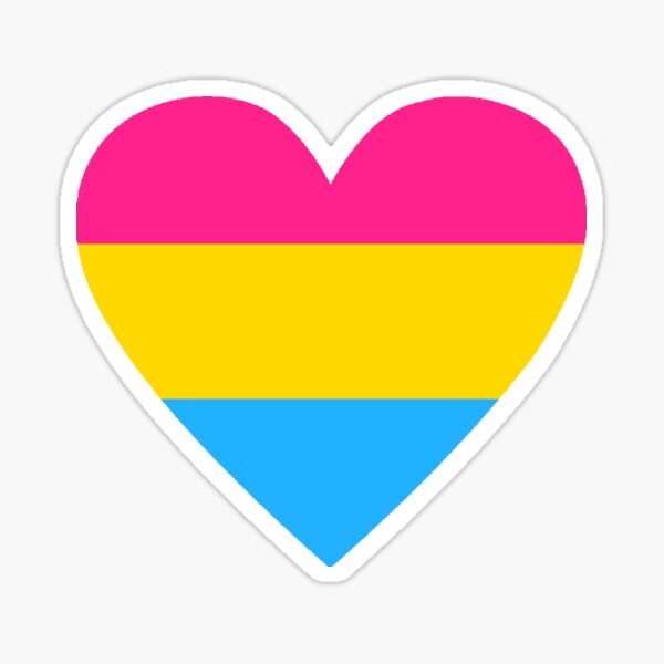 Pan Heart LGBT Pansexual Gay Pride Pan Sticker By Lilettu Redbubble