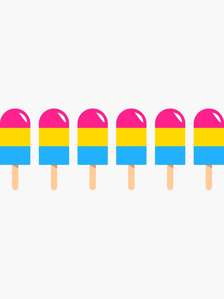 Pan Popsicles LGBT Pansexual Gay Pride Pan Sticker By Lilettu