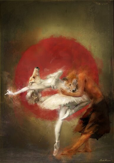 Valentine's Day Art and Design: fox ballet by badmiaou