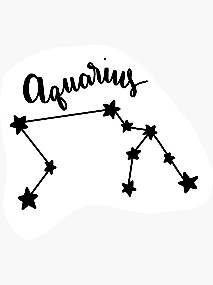 Aquarius Star Sign Sticker For Sale By Themadelinerock Redbubble