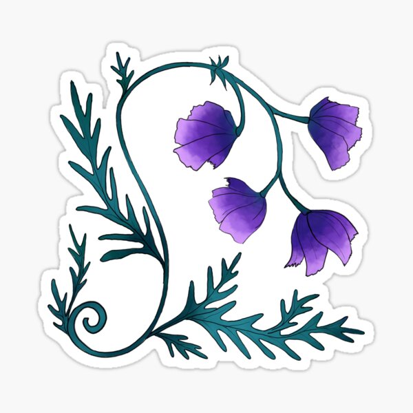 Aconite Flower Sticker By TorpedoBubble Redbubble