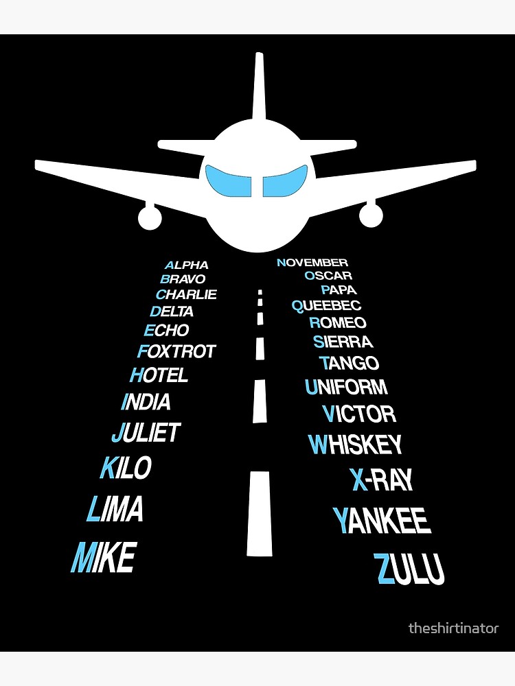 Phonetic Alphabet Pilot Cadet Airplane Gift Poster For Sale By