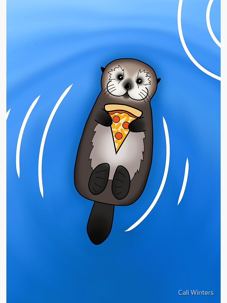 Sea Otter With Pizza Spiral Notebook For Sale By Prettyinink Redbubble