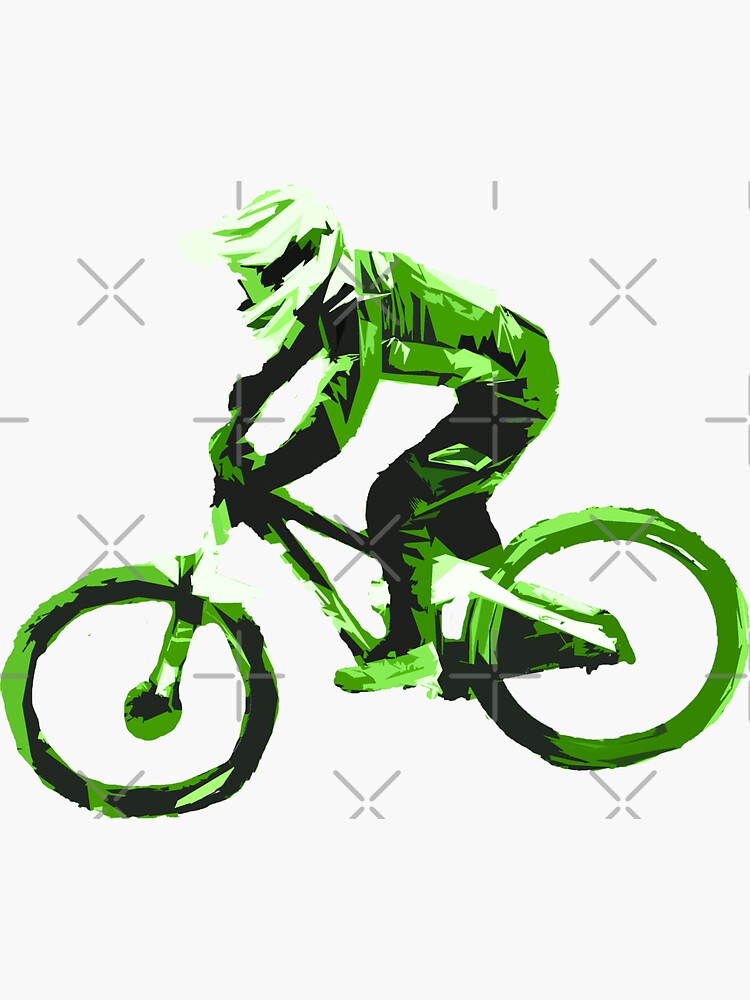 Downhill Mountain Biking Sticker By Ricobarinas Redbubble