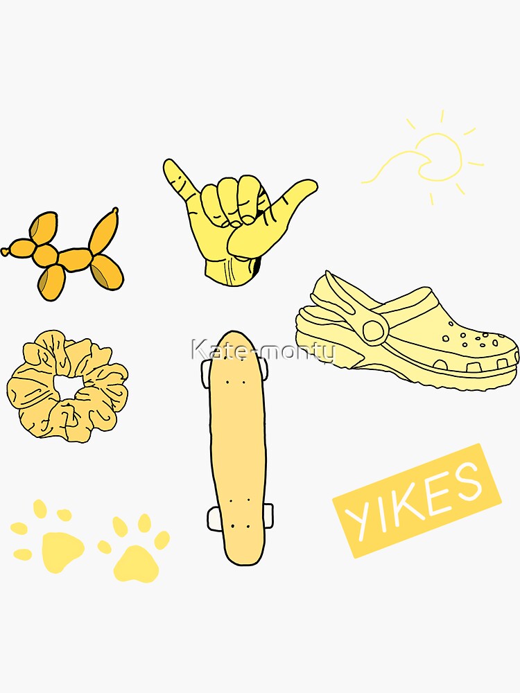 Yellow Sticker Pack Sticker For Sale By Kate Monty Redbubble