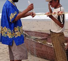 Fishermen At Work - Pescadores Trabajando by Bernhard Matejka